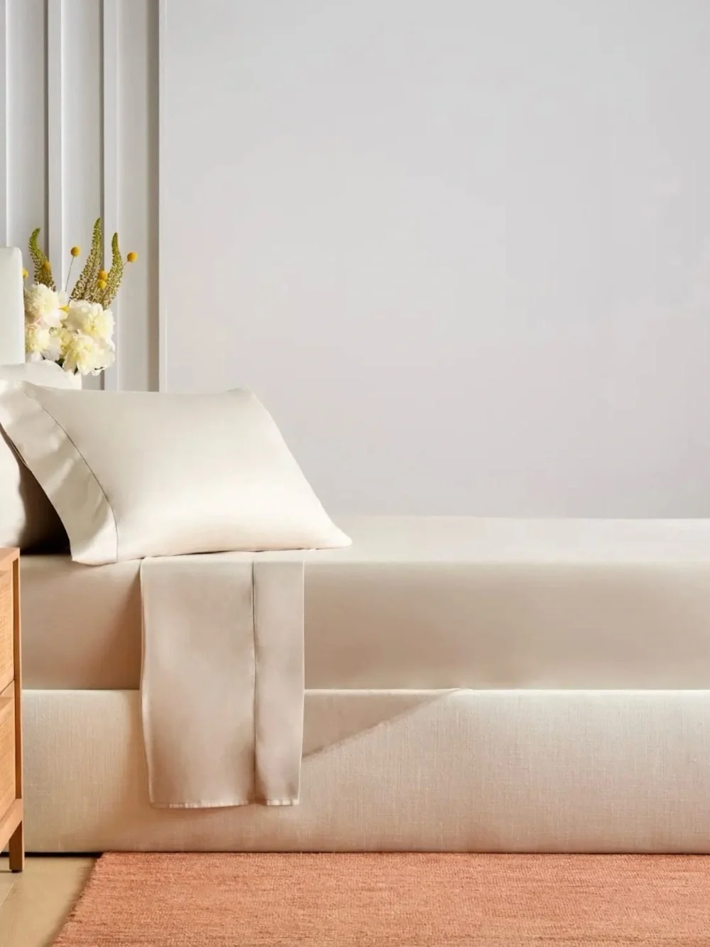 Signature Giza Cotton Sateen Sheet Set in Sand- Full